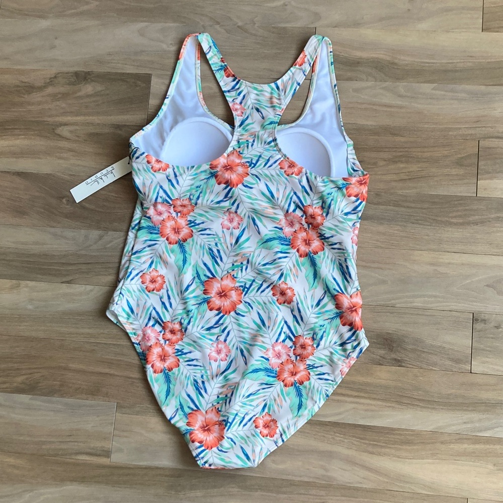Nicole Miller One piece racerback Swimsuit Bellini blossom floral printed 2X - Picture 6 of 14